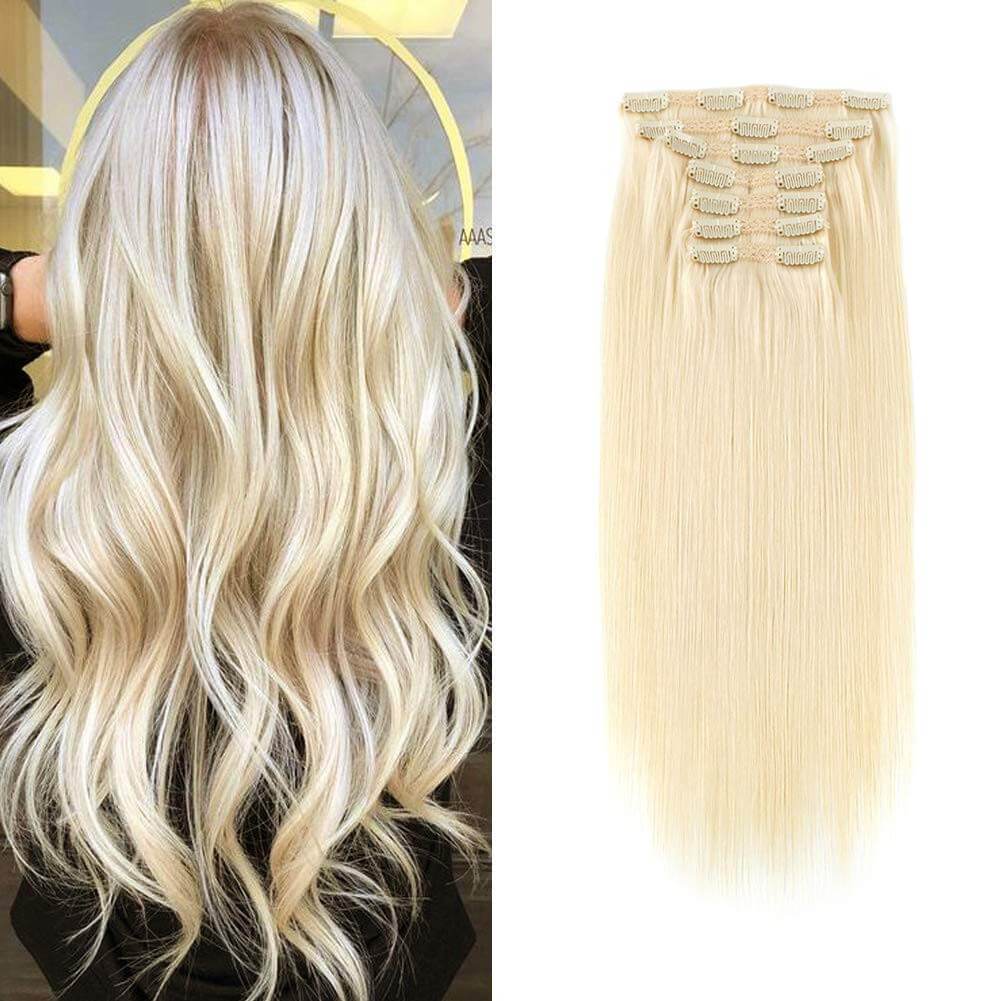 Remeehi® ONE PIECE CLIP IN HAIR EXTENSIONS-Lace Weft One Piece Clip In Remy Hair