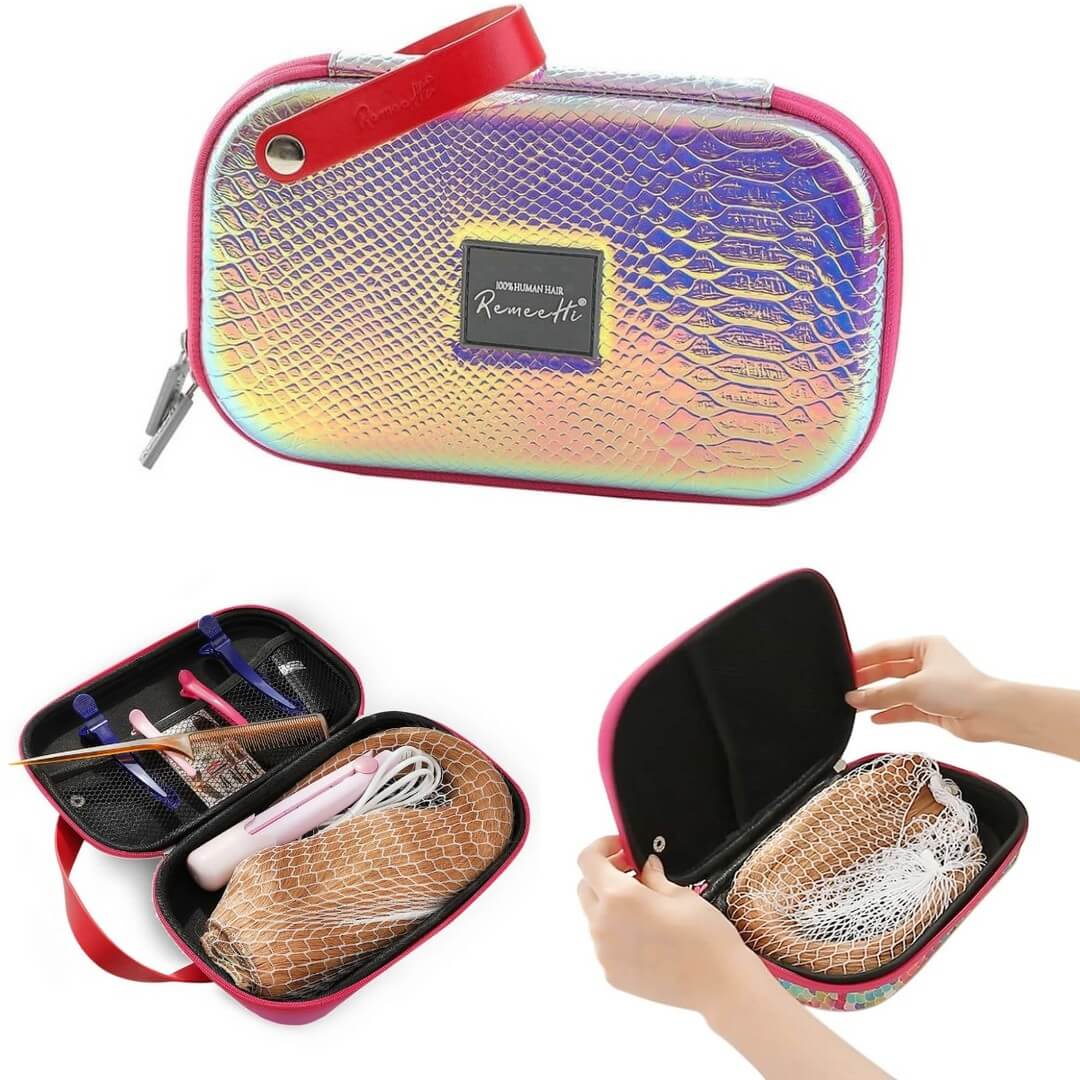 Remeehi® Wig storage box hair extensions bag travel case Wiginnest G103